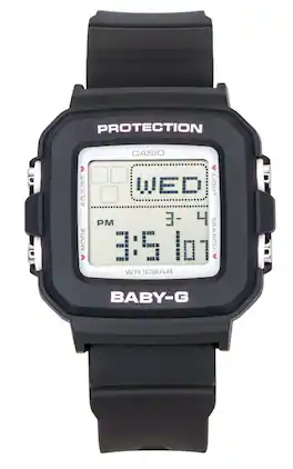 Casio - Baby-G Plus Digital Plastic Strap Quartz BGD-10KH-1 100M Women's Watch With Silicone Holder - White