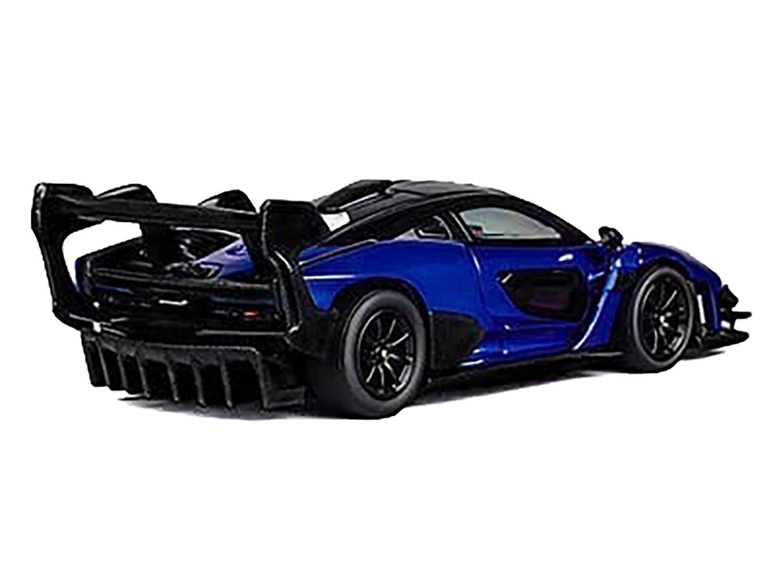 Angle. CM Models - McLaren Senna GTR Blue Metallic with Black Top 1/64 Diecast Model Car by CM Model - Blue Metallic and Black.