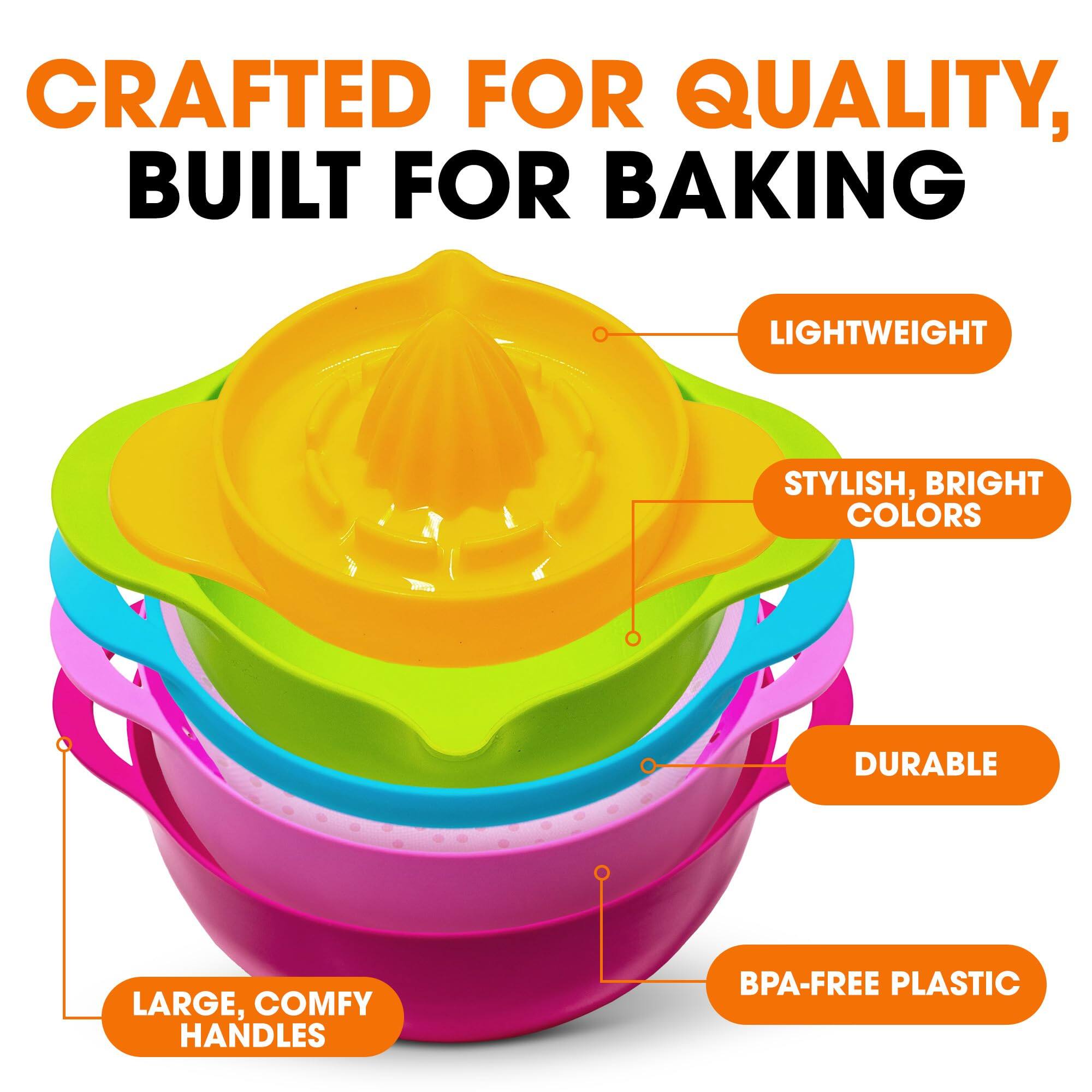 CRAFTED FOR QUALITY, BUILT FOR BAKING

- LIGHTWEIGHT
- STYLISH, BRIGHT COLORS
- DURABLE
- LARGE, COMFY HANDLES
- BPA-FREE PLASTIC