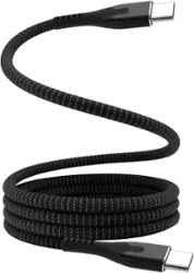 STATIK - Magstack Pro 3 Foot USB-C to USB-C Magnetic Charging Cable - Black - Front_Zoom