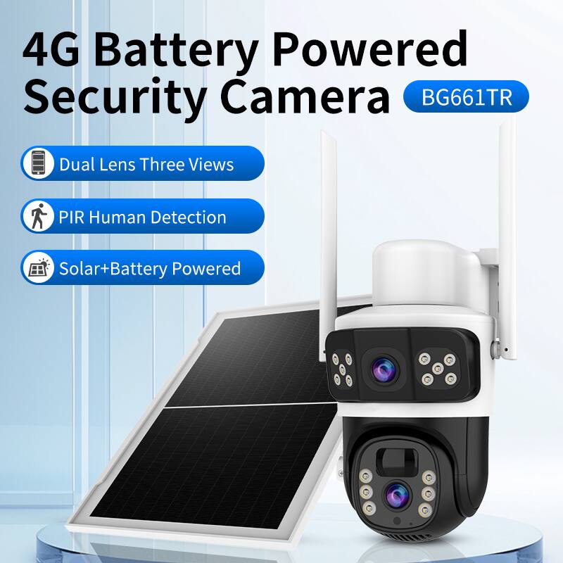 4G Battery Powered Security Camera BG661TR

- Dual Lens Three Views
- PIR Human Detection
- Solar+Battery Powered