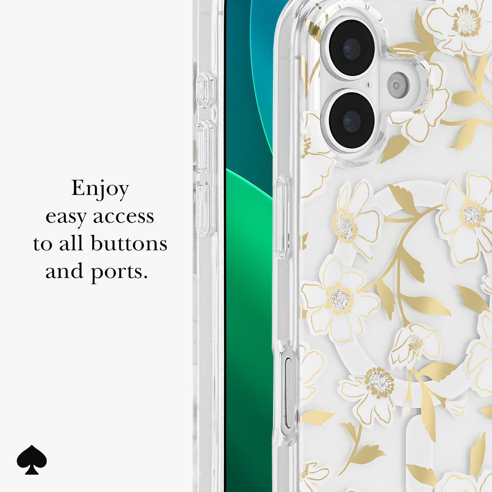 Enjoy easy access to all buttons and ports.