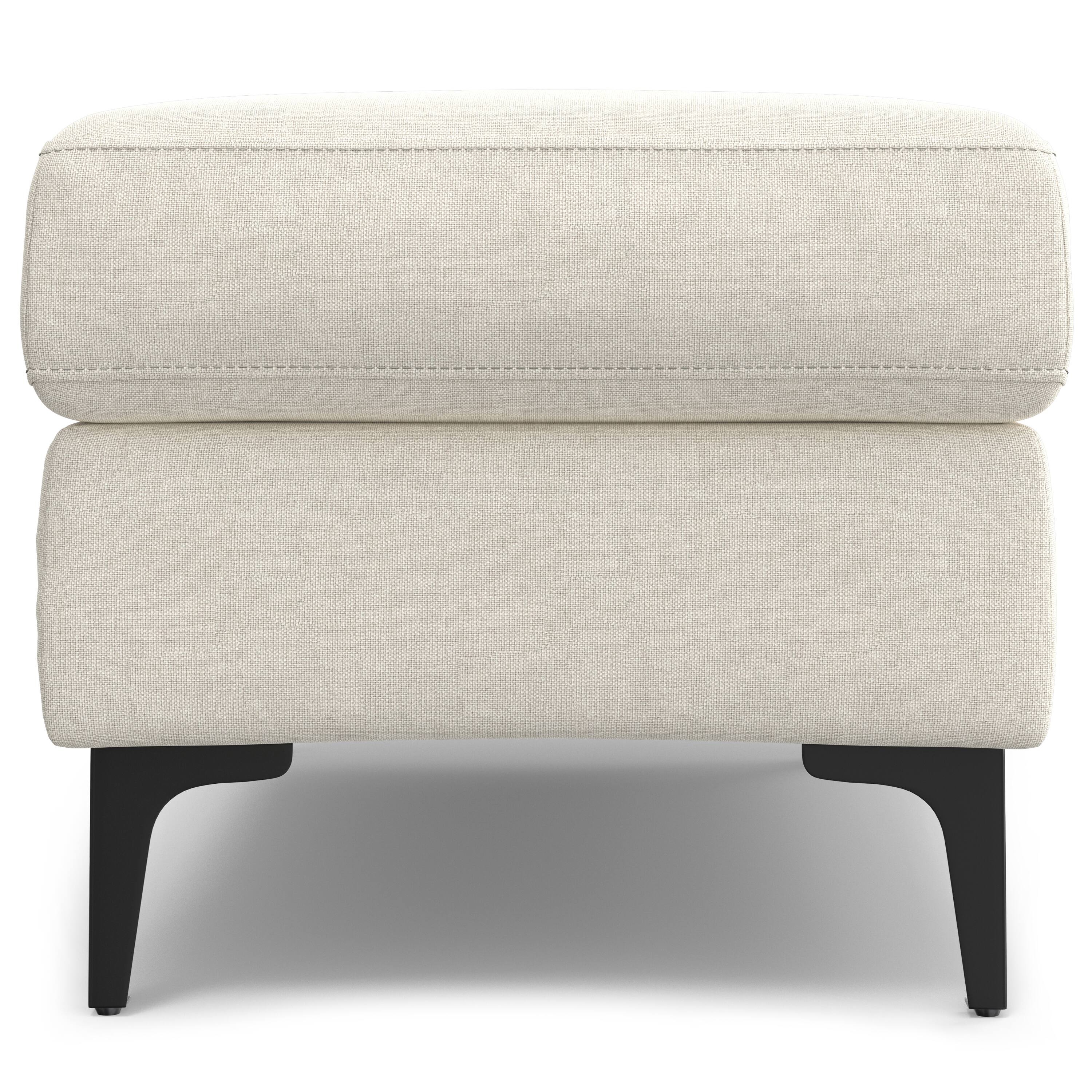 Alt View 1. Simpli Home - Ava Ottoman in Tightly Woven Performance Fabric - Cream.