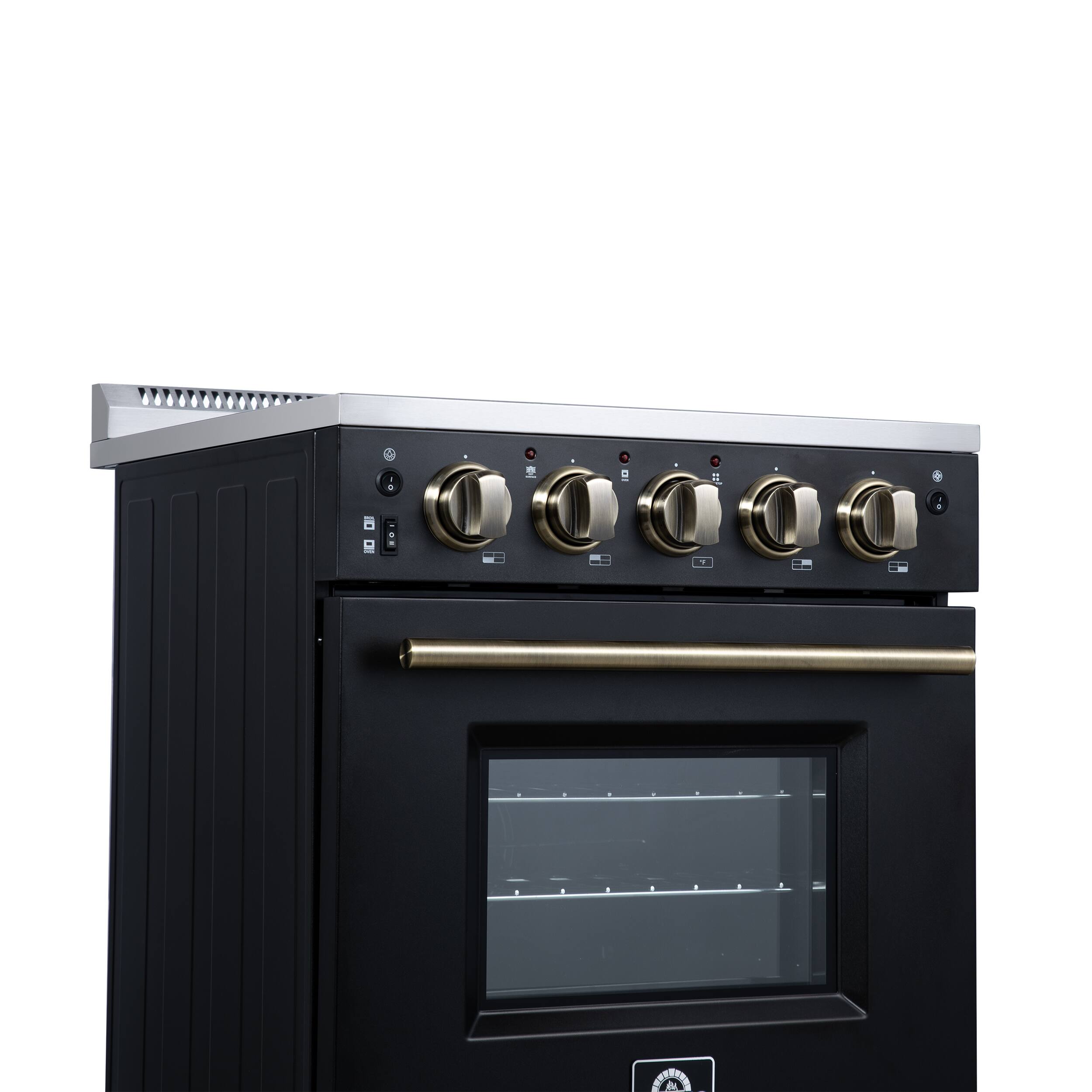 Alt View 6. Forno Appliances - Loiano 2.3 Cu. Ft. Freestanding Electric Range with Storage Drawer - Black.