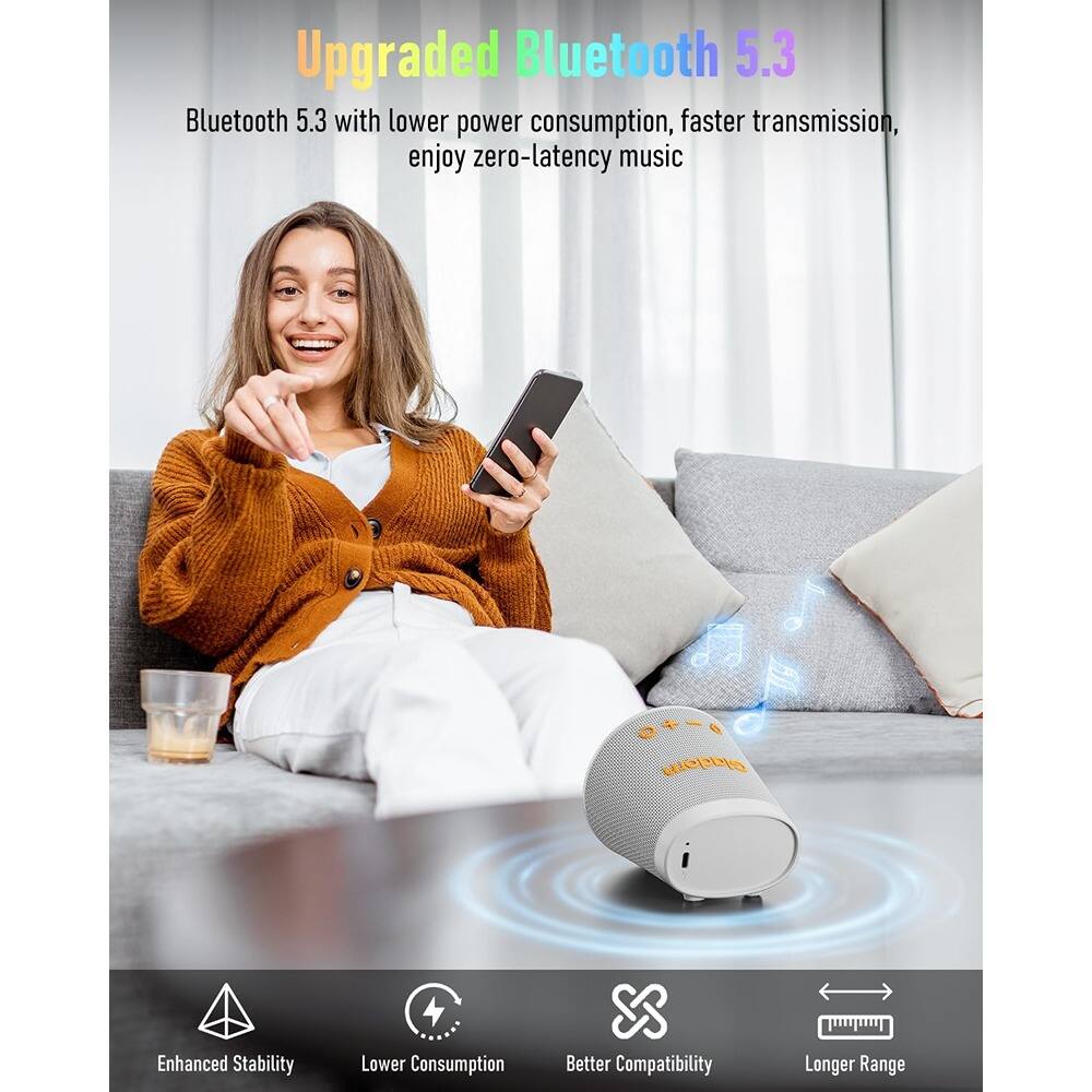 Upgraded Bluetooth 5.3

Bluetooth 5.3 with lower power consumption, faster transmission, enjoy zero-latency music

Enhanced Stability
Lower Consumption
Better Compatibility
Longer Range
