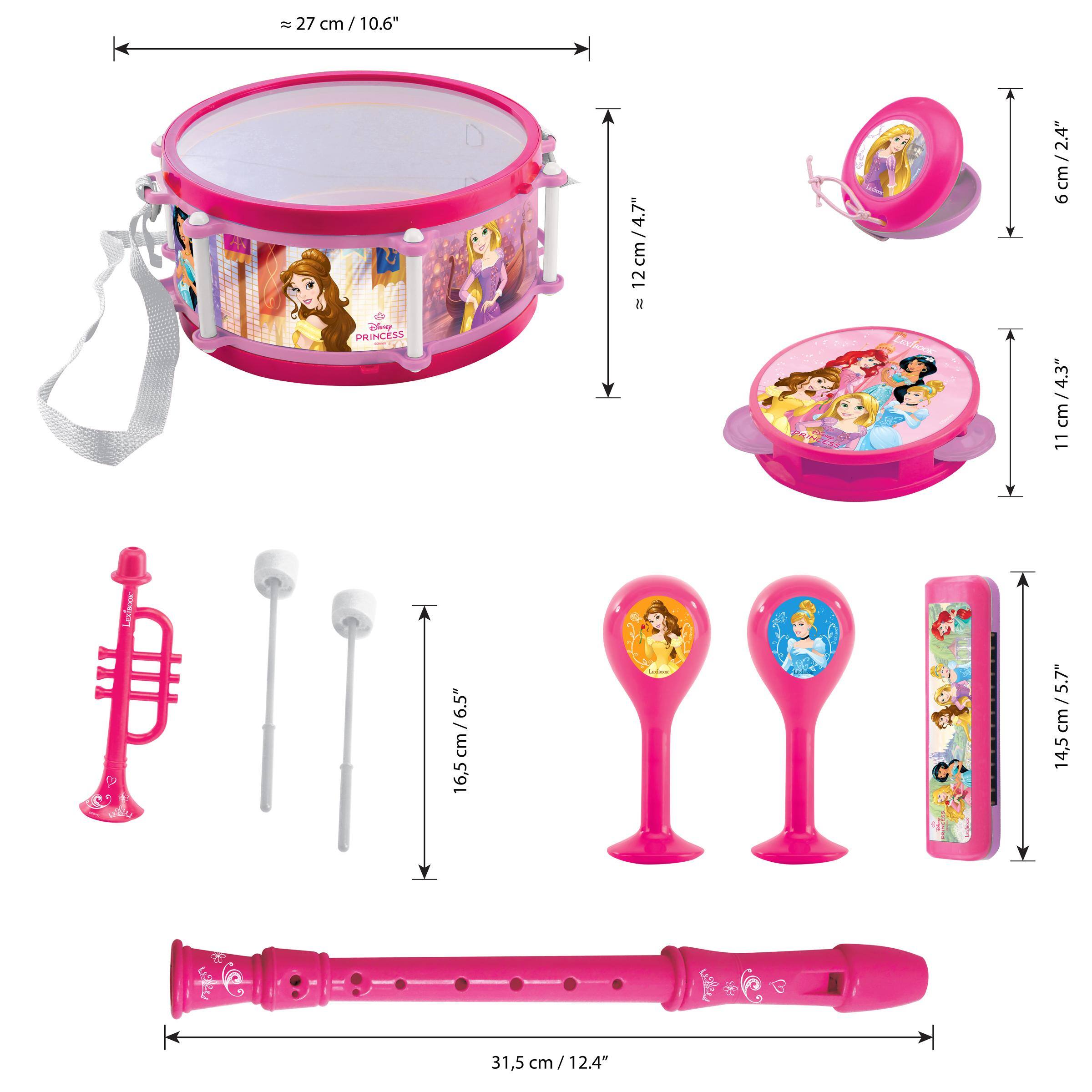 27 cm / 10.6" Disney PRINCESS

6.5" cm 16,5

4.7" 12cm/4.7" 12 11

LEXIBOOK

2.4" 6 cm / 2.4" cm 9 4.3" / 11 cm / 4.3" 11 cm 14,5 cm / 5.7" 14,5

31,5 cm/12.4"