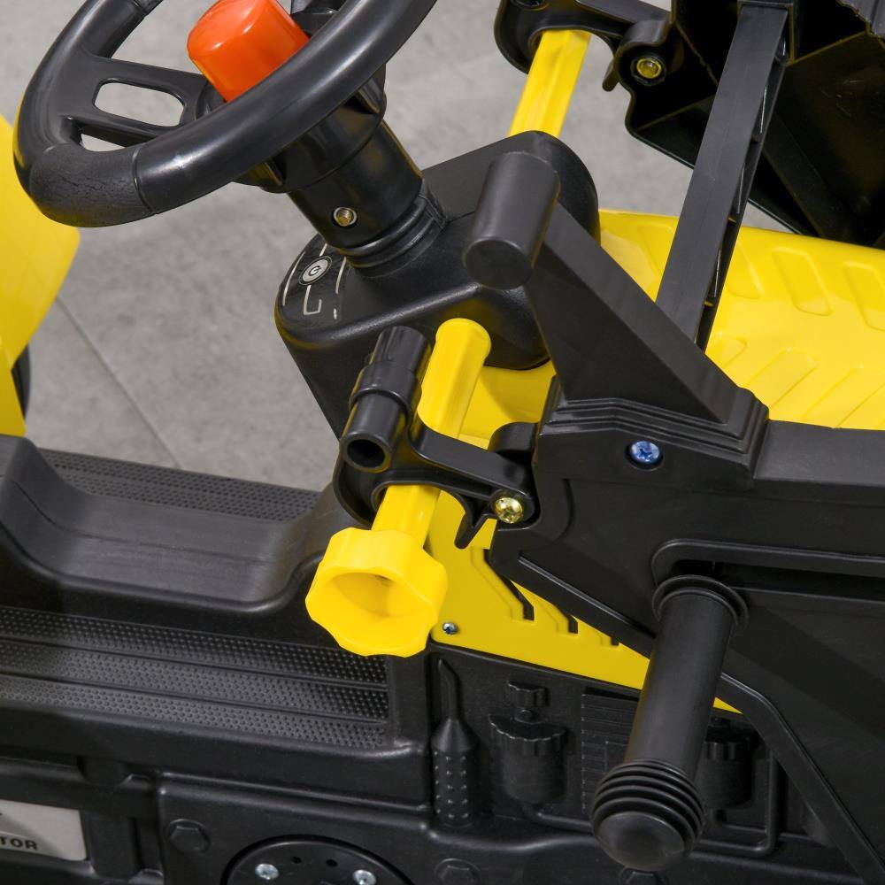 Alt View 1. BreeBe - Aosom Kids Manual Pedal Ride-On Excavator with Front Loader Digger, Ride-On Tractor for 3 Year Old - Yellow.