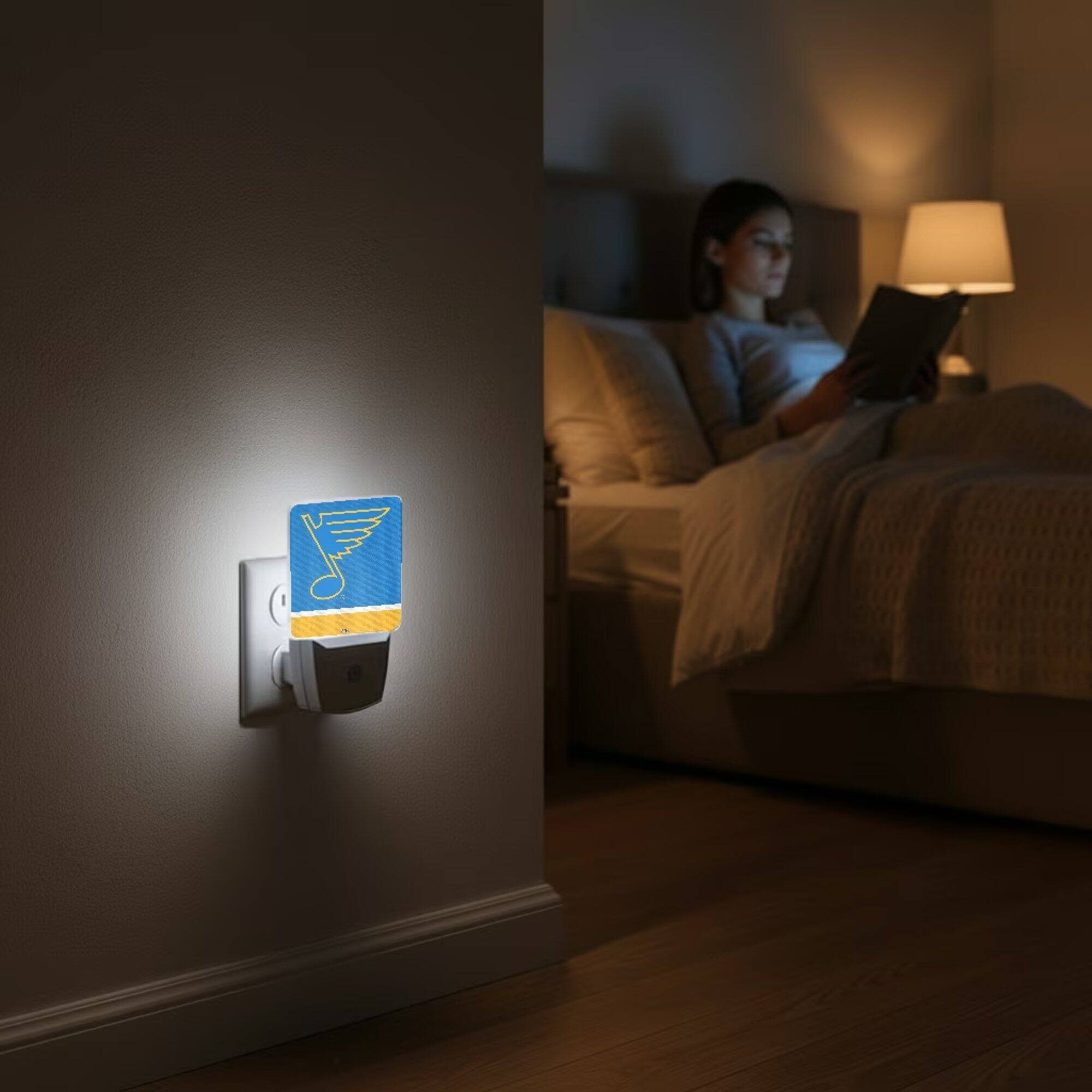 Alt View 3. Keyscaper - St. Louis Blues Stripe Design Nightlight 2-Pack - Multicolor.