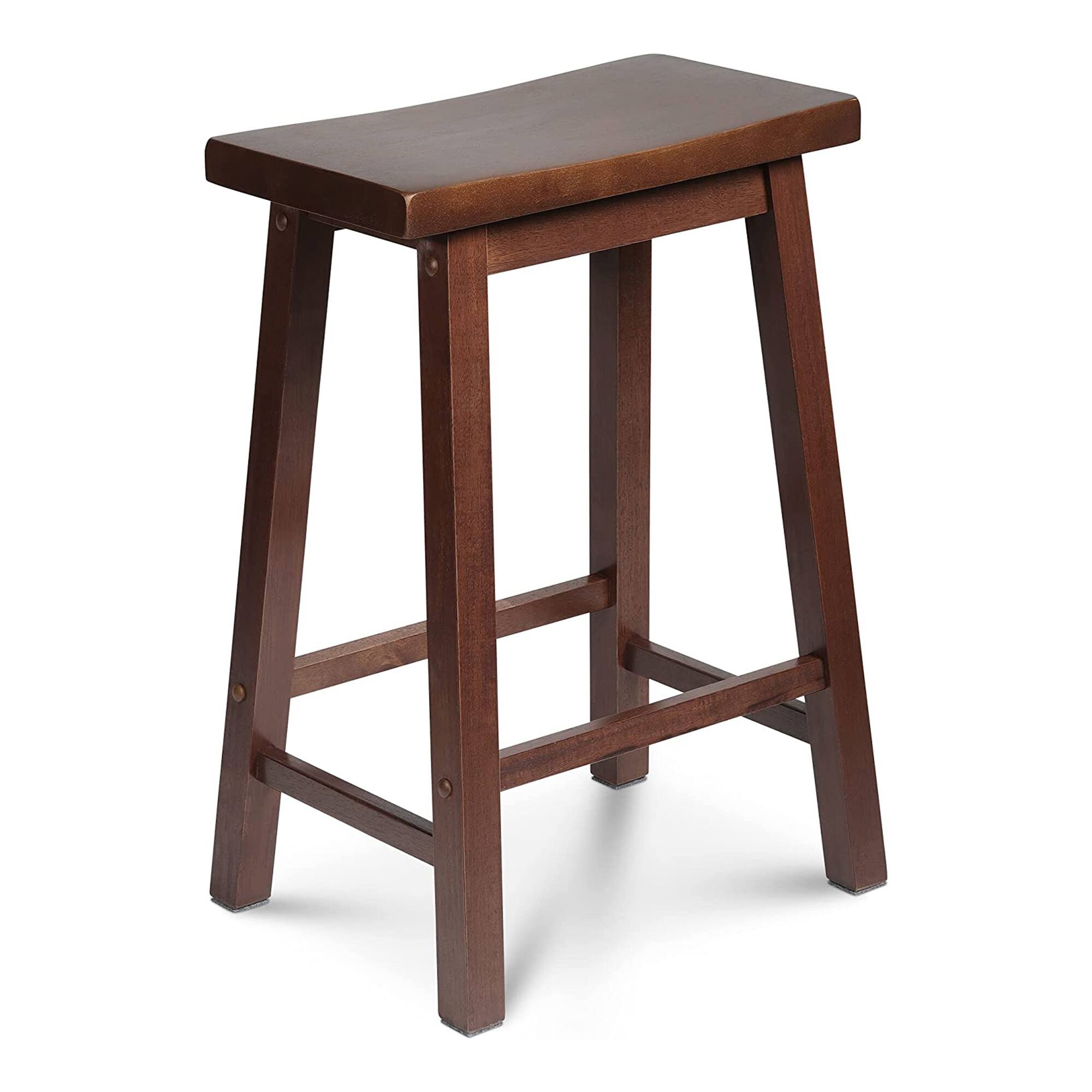 PJ Wood - Classic Saddle-Seat 24 Inch Kitchen, Table, & Bar Counter Stool - Walnut price history on PriceWatchPro