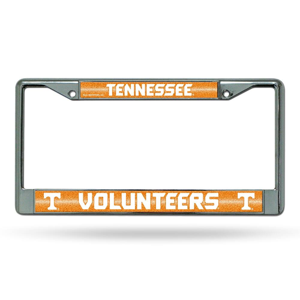 Tennessee Volunteers Standard Size Chrome License Plate Frame - It Sparkles!