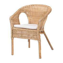 bali & pari - Abbey Modern Bohemian Rattan Dining Chair - Natural