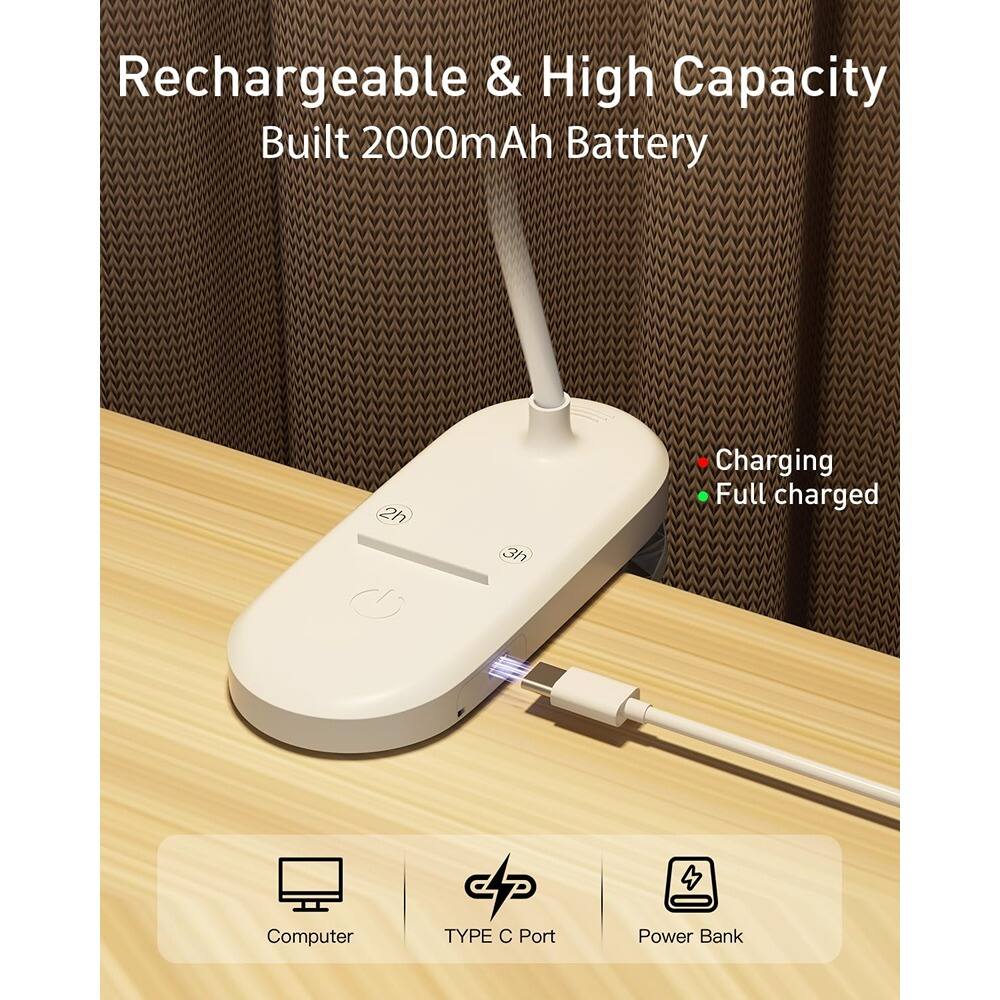 Rechargeable & High Capacity  
Built 2000mAh Battery  

Charging  
Full charged  

Computer  
TYPE C Port  
Power Bank