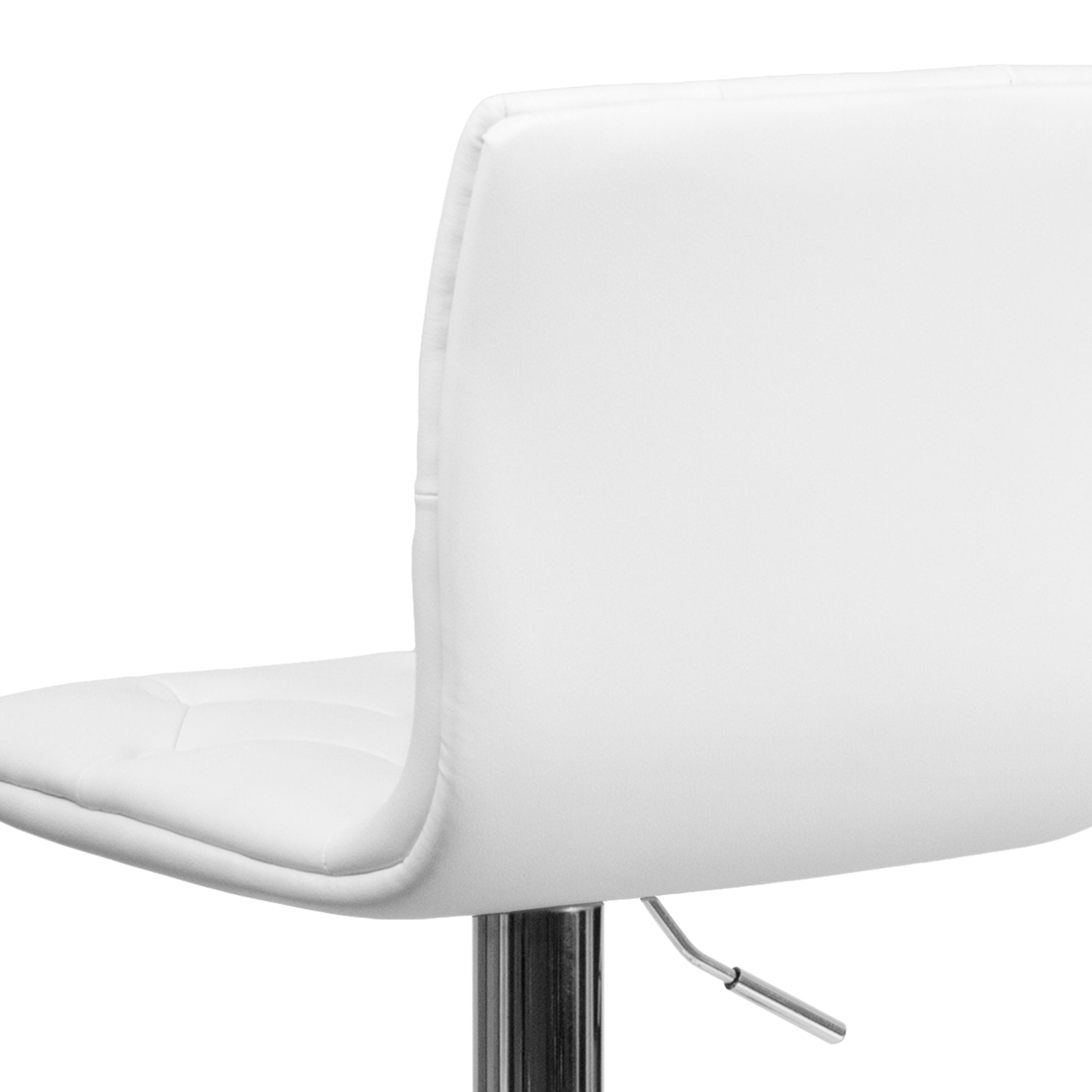 Alt View 9. Emma + Oliver - Button Tufted Vinyl Adjustable Height Barstool with Chrome Base - White.