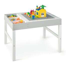 Kadyn - 3 in 1 Wooden Kids Table with Storage and Double-Sided Tabletop- Small Folding Table for Arts & Crafts, Snack Time - White