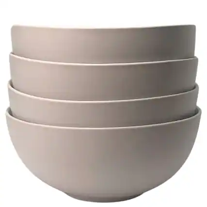 Front. Zulay Kitchen - Zulay Kitchen Contour Bowl - Set of 4 - White.