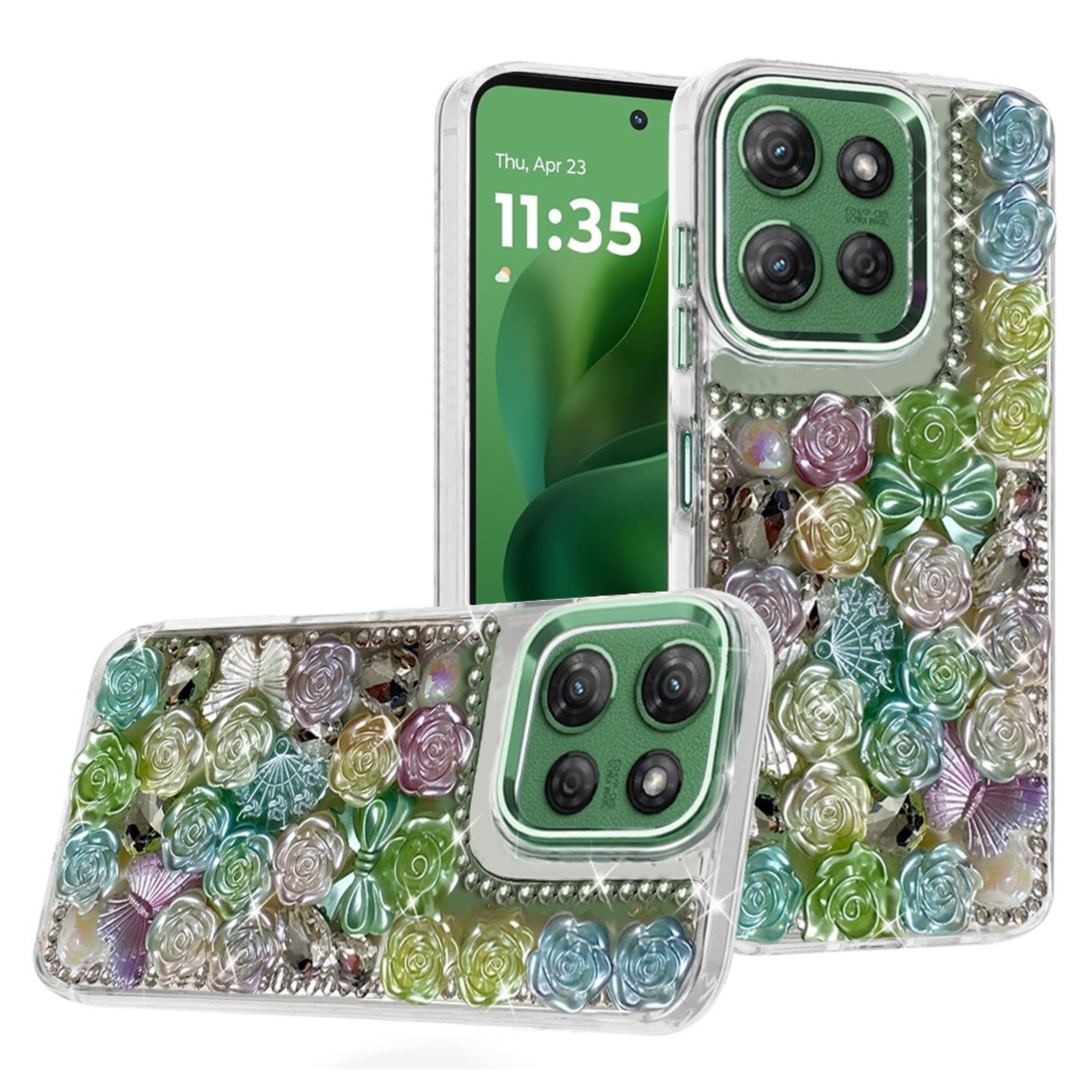 Kitcheniva - Luxury Rose Bling Case With Tempered Glass For Moto G Power 2025/2026 - Green price history on PriceWatchPro