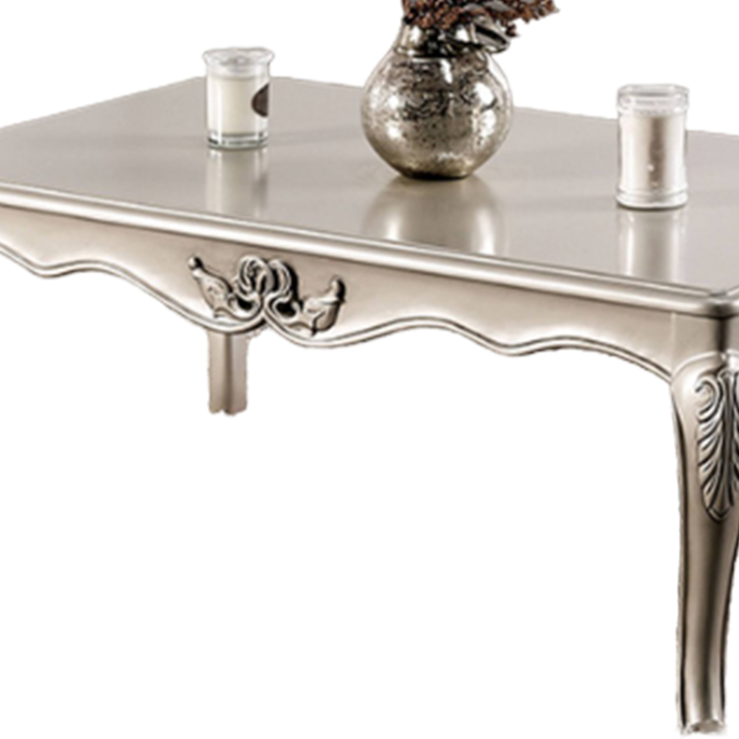 Alt View 2. Manhattan Lane - Roche Coffee Table, 53 Inch, Classical Cabriole Legs, Champagne Gold Wood - Champagne Gold.