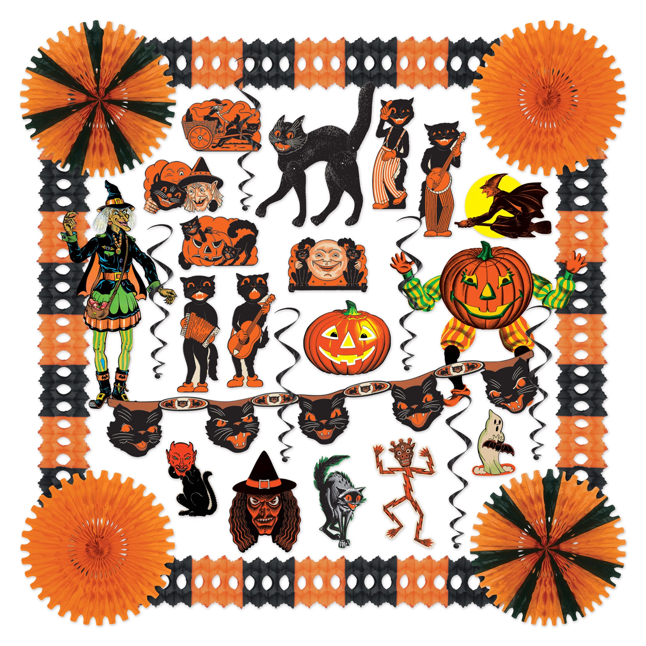 Beistle - 00587 Vintage Halloween Decorating Kit - Multicolor