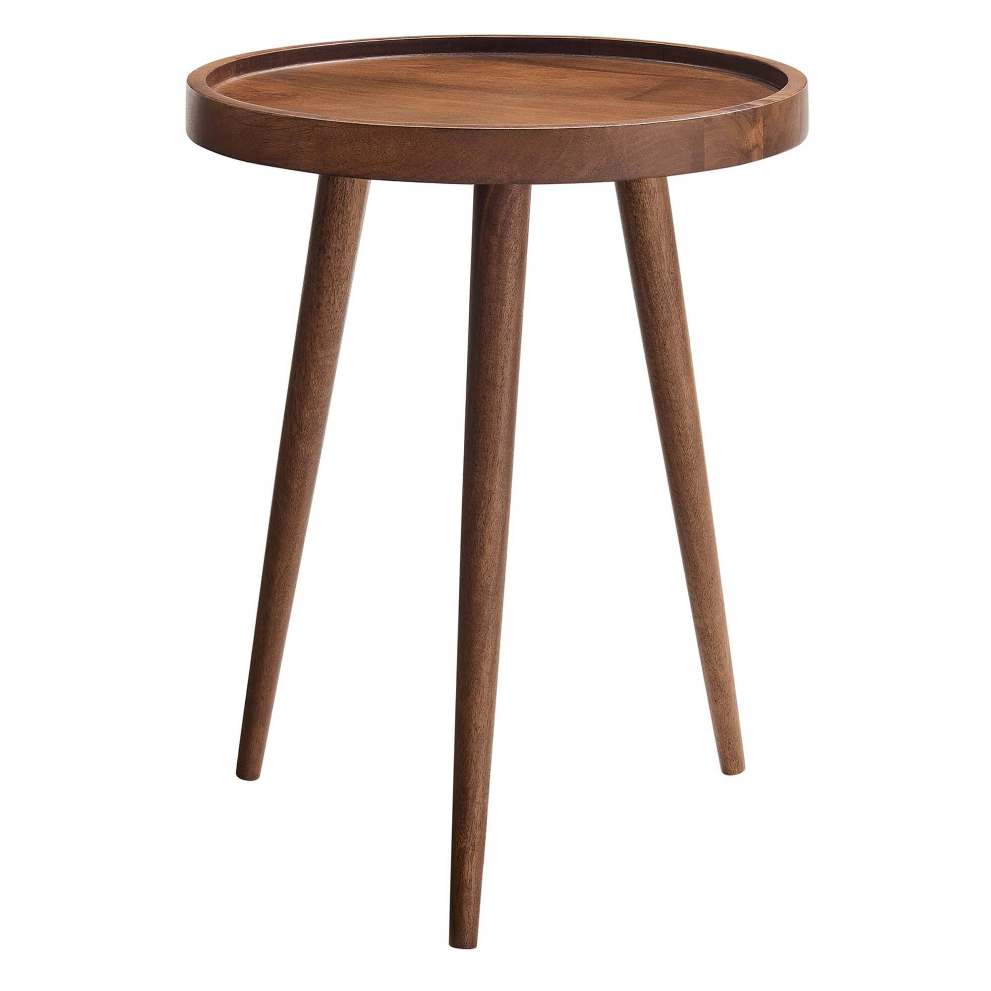 Angle. Modway - Chiro Round Wood Side Table by Modway - Walnut.