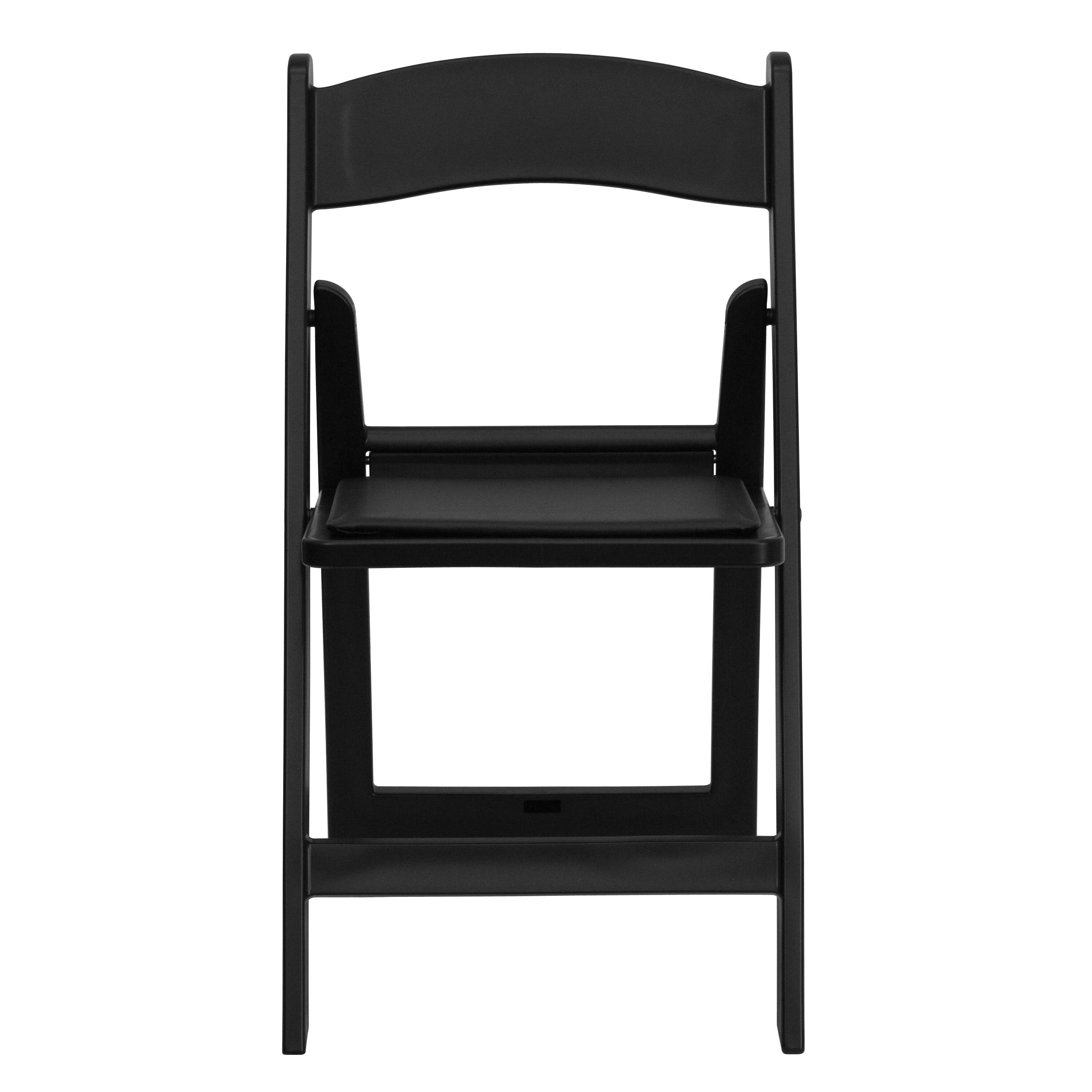 Alt View 4. Emma + Oliver - Set of 4 800 lb Weight Capacity Indoor/Outdoor Resin Folding Chairs - Black.