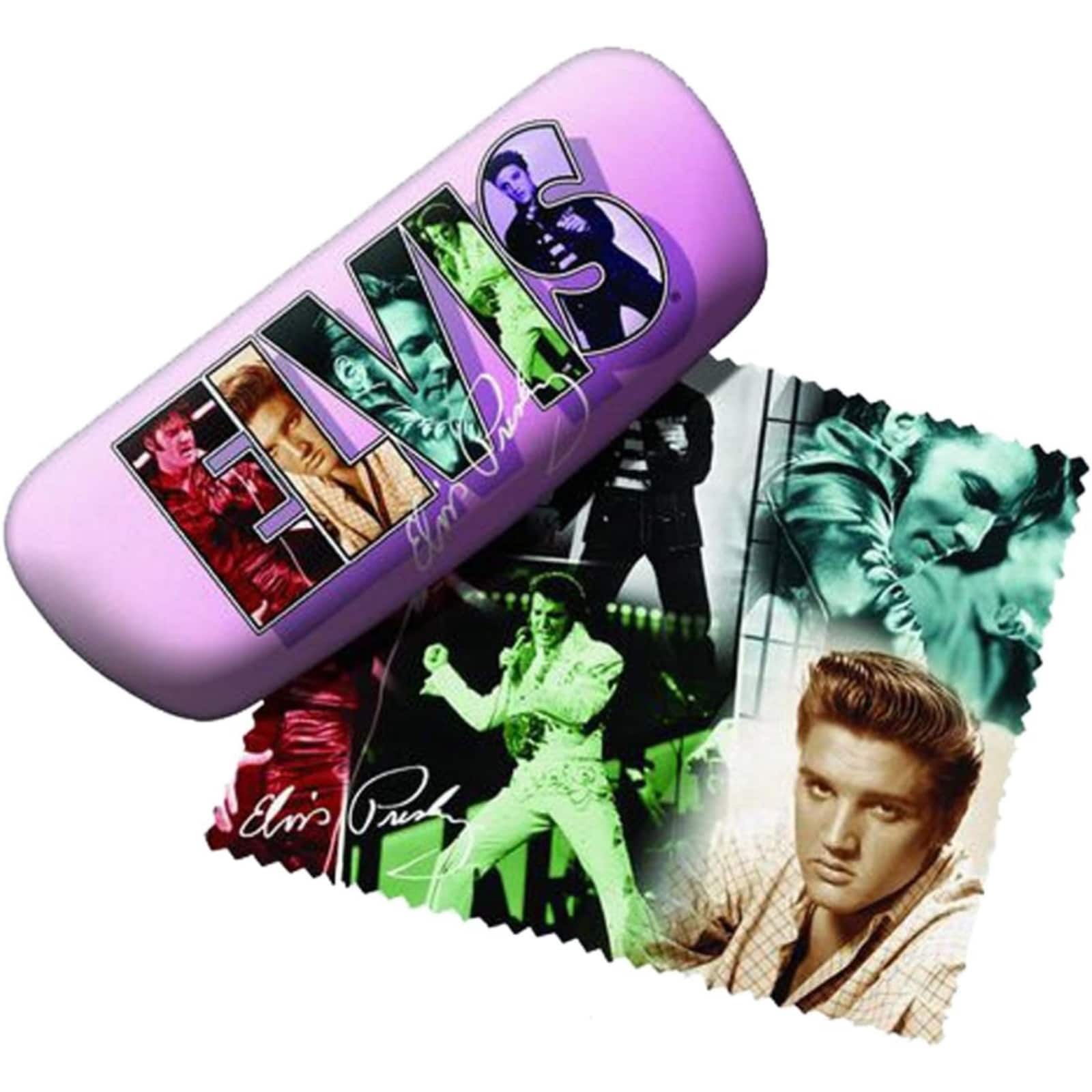 Spoontiques - Elvis Presley Collage Eyeglass Case with Lens Cloth - Multicolor