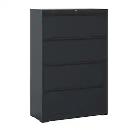 Dexmalle - Dexmalle-Lateral File Cabinet 4 Drawer with Lock-Black