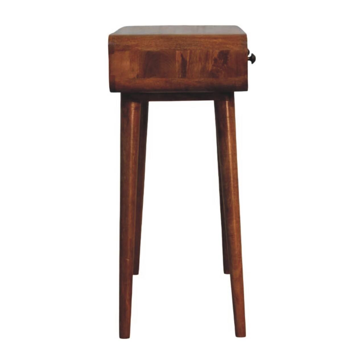 Alt View 5. Artisan Furniture - Artisan Furniture Solid Wood Curved Two Drawer Console Table, Brown - Brown.