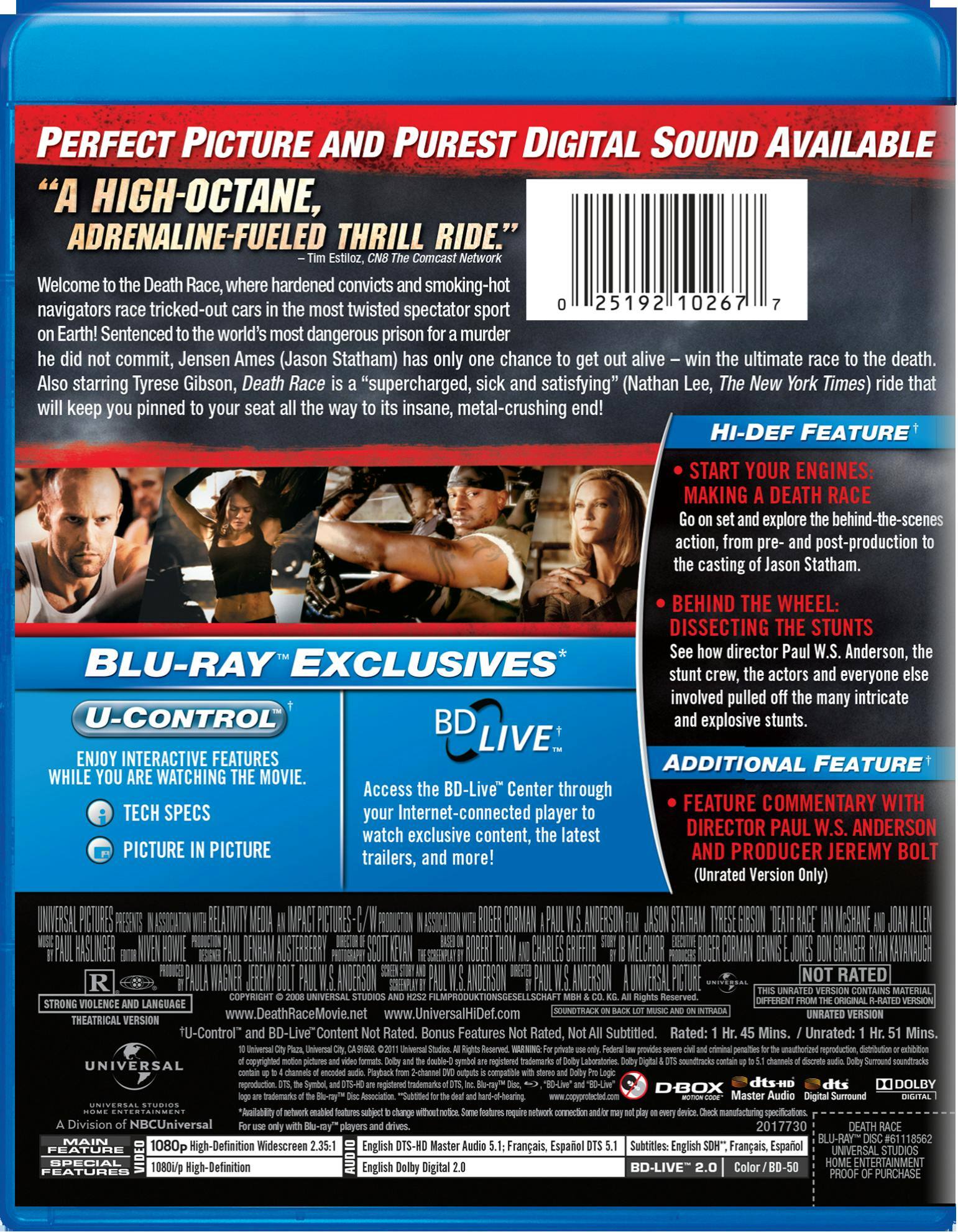 Angle. Death Race (Blu-ray New Packaging) [Blu-ray].