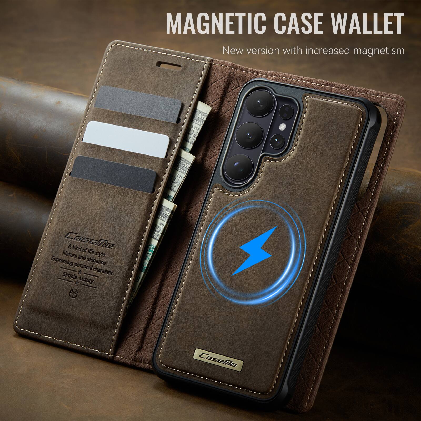 MAGNETIC CASE WALLET  
New version with increased magnetism  

CaseMe  
A land of life style Nature and elegance Expressing personal character Luxury