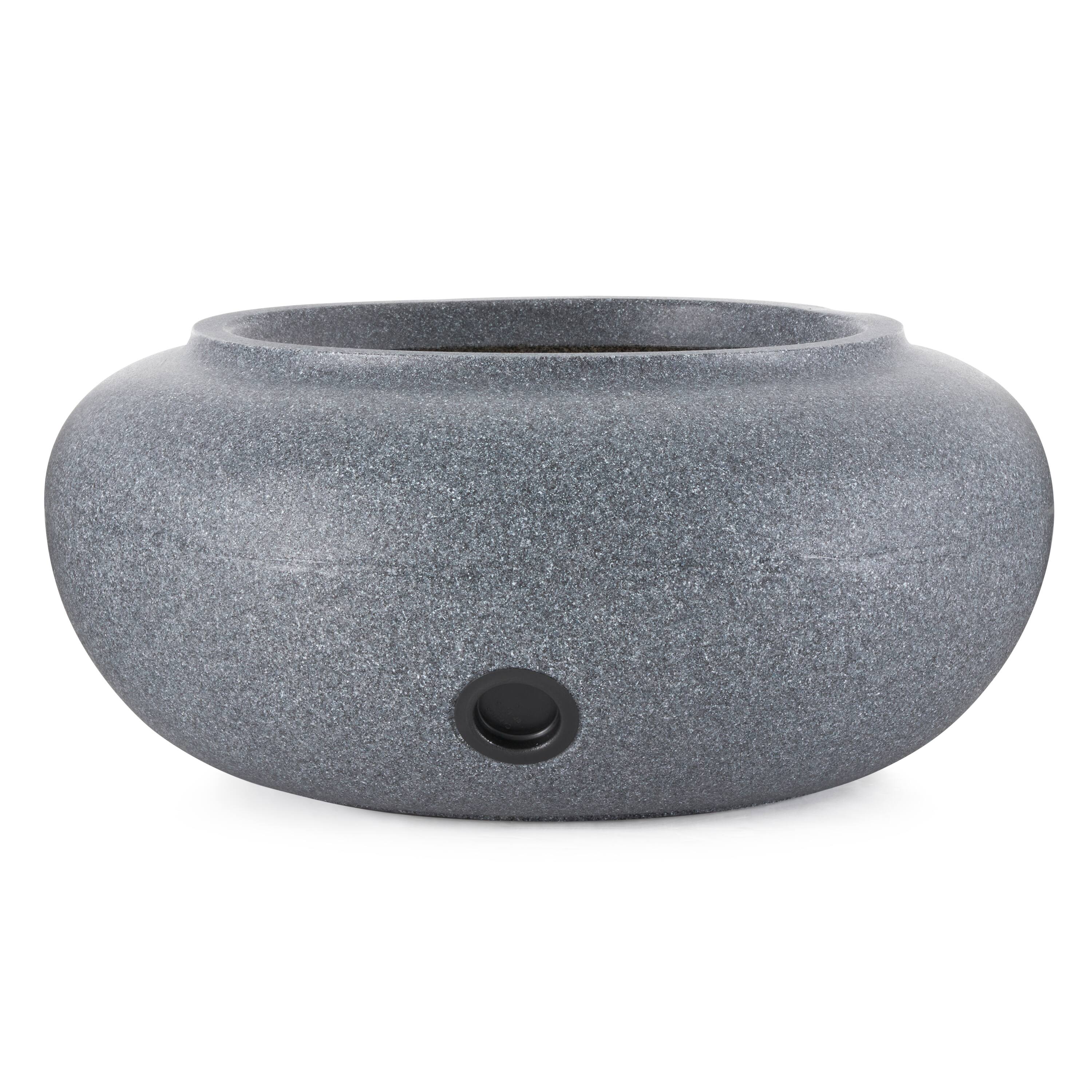 Alt View 3. The HC Companies - HC Companies 21" Decorative Plastic Outdoor Garden Hose Storage Pot, Granite.