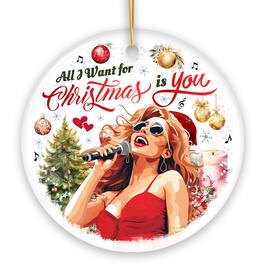 OrnamentallyYou - Artistic Classic Holiday Melody Ornament All I Want for Christmas Celebrity Singer Gift Version 2 - Multi-colored