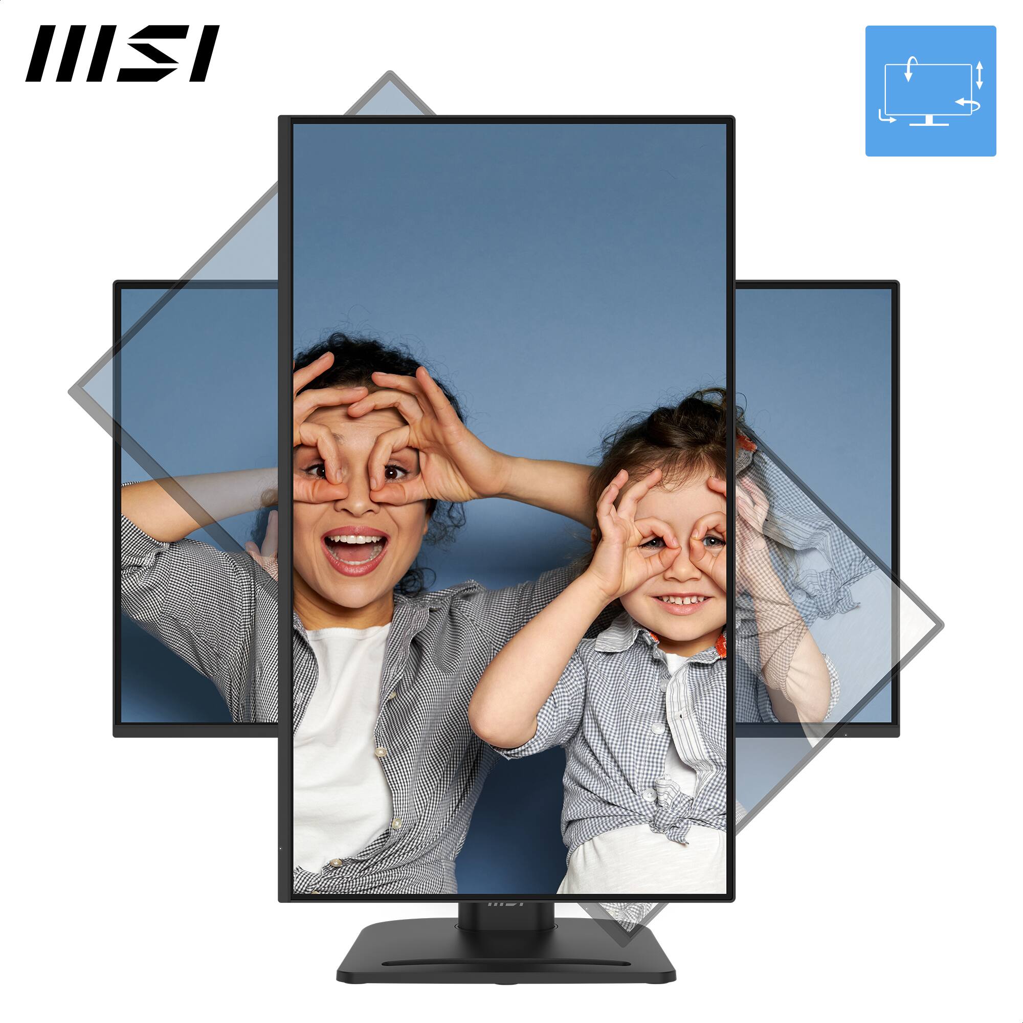 Alt View 2. MSI - PRO MP275PG E14 27” FHD 1920 x 1080 144Hz Monitor w/ Free Sync, HDR Ready, Adjustable Stand, DisplayPort, HDMI, VGA Port - Black.