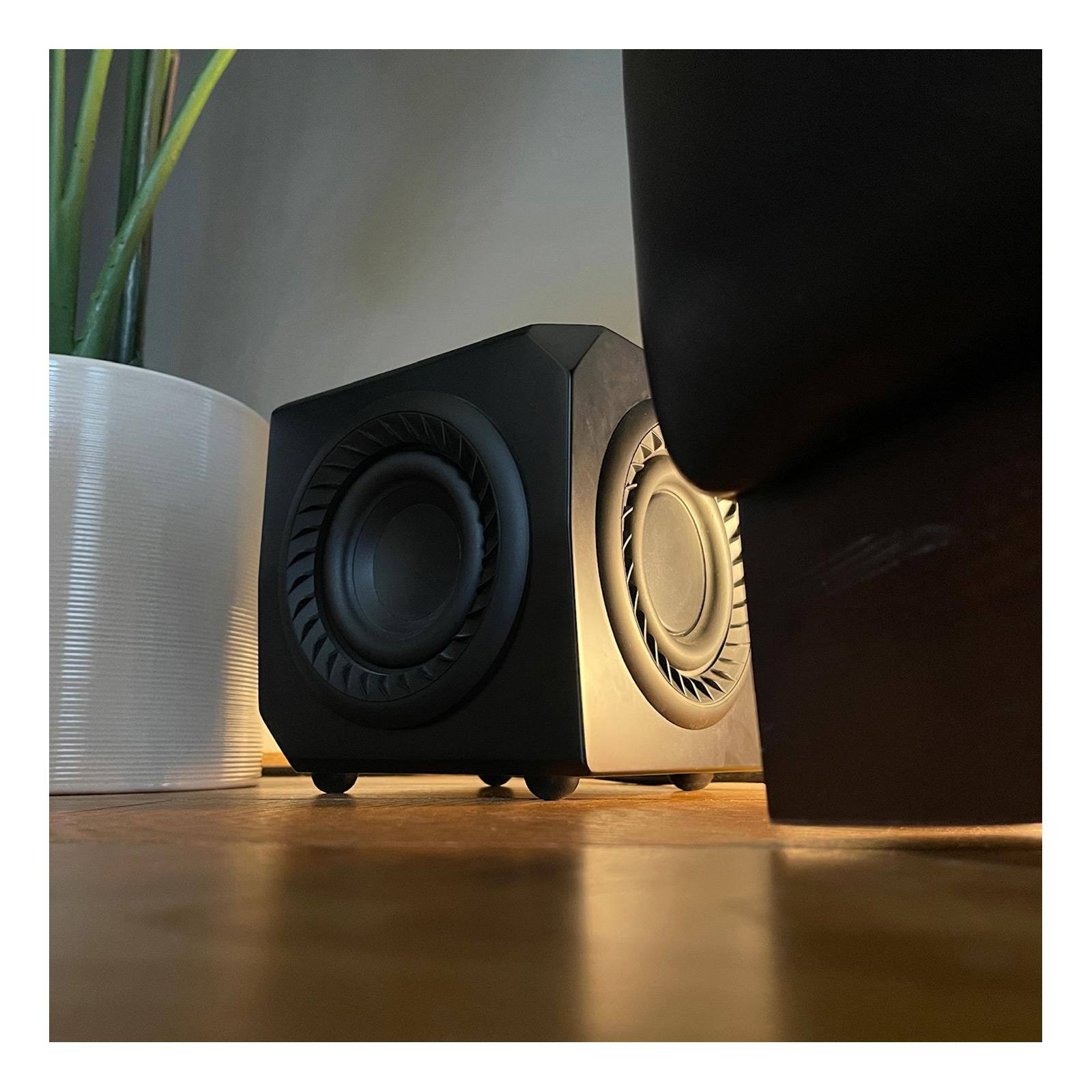 Left. Lithe Audio - Wireless Wi-Fi Micro Sub Woofer - Black.