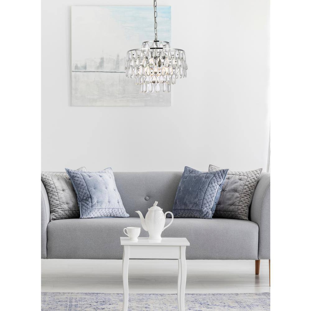 Alt View 1. Elegant Lighting - Mila 16 inch pendant in chrome - Chrome.