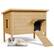 Front. FODINGHILL - Insulated Outdoor Cat House for Multiple Pets, Weatherproof Wood Shelter with Foldable Ladder & Acrylic Window, Brown.