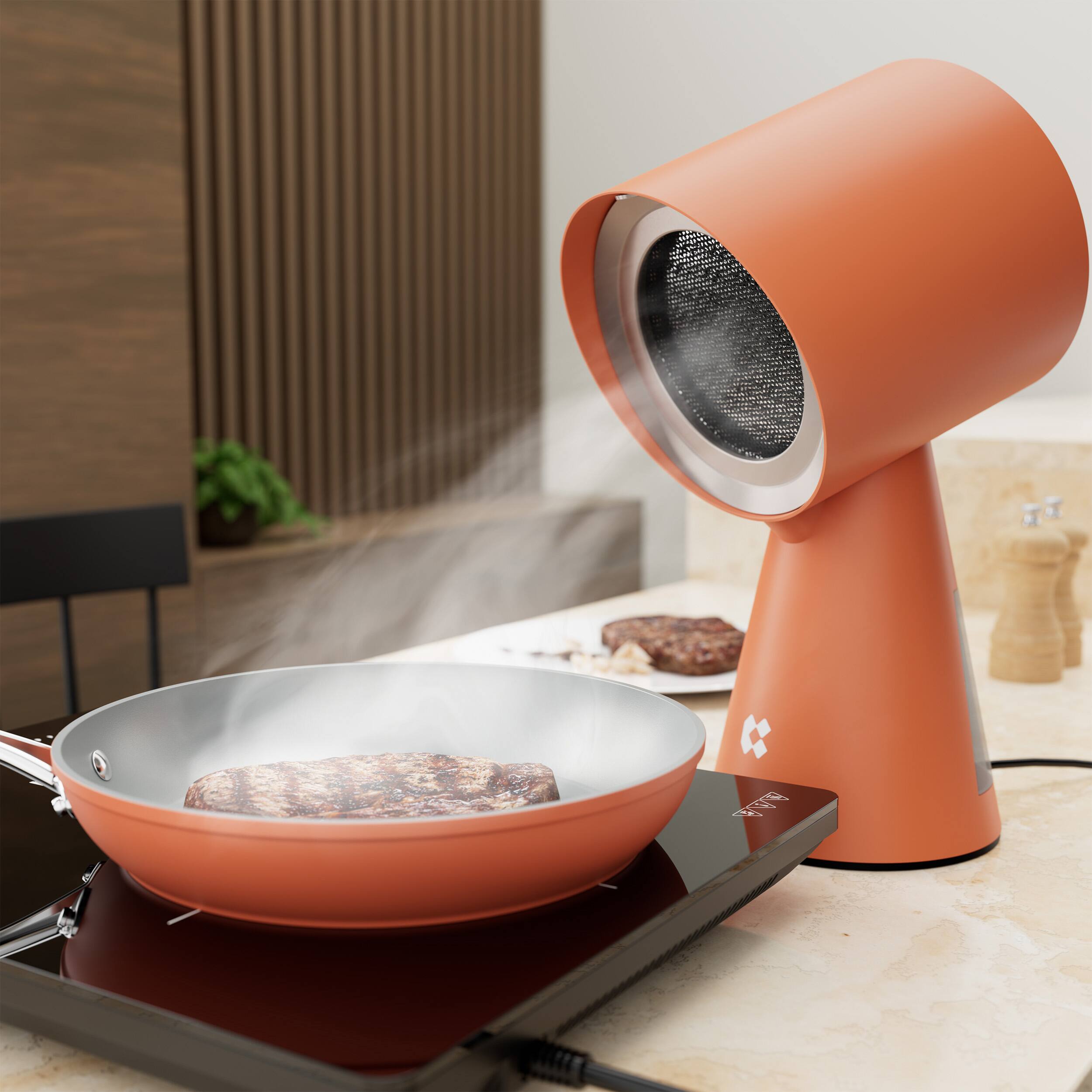 Alt View 2. Ciarra - HOOD TO GO Portable Mini Desktop Range Hood - Orangina.