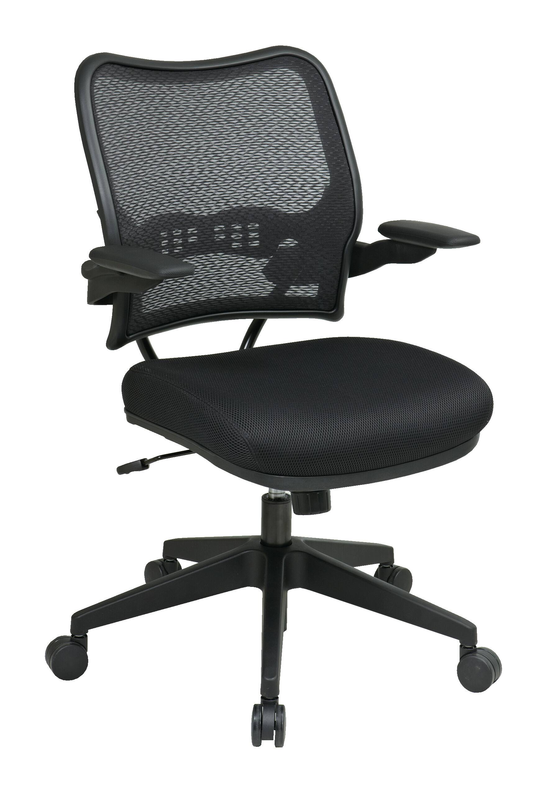 Angle. Office Star Products - Deluxe Chair with AirGrid® Back - Black.