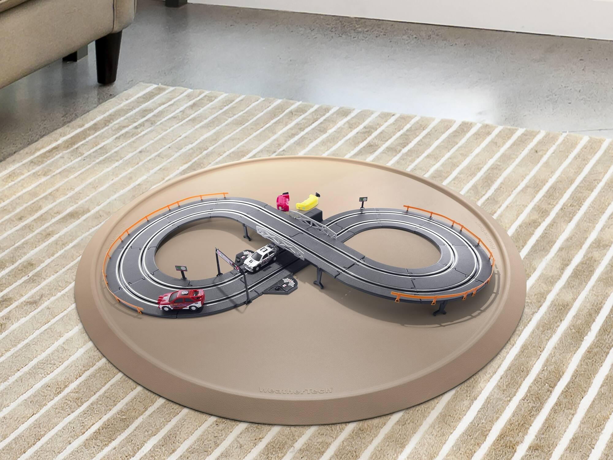 Alt View 4. WeatherTech - All-Purpose Mat | Premium Heavy Duty Multi-Use Floor Protection Mat – Round – 35" – Tan - Tan.