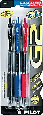 #31023
America's 1 Selling Gel Pen
PILOT G-2
Assorted Colors / Fine Point
Colores Surtidos / Punta Fina
Gel Ink
Rolling Ball
Bola Rodante
Used Refillable
Reutilizable
PILOT