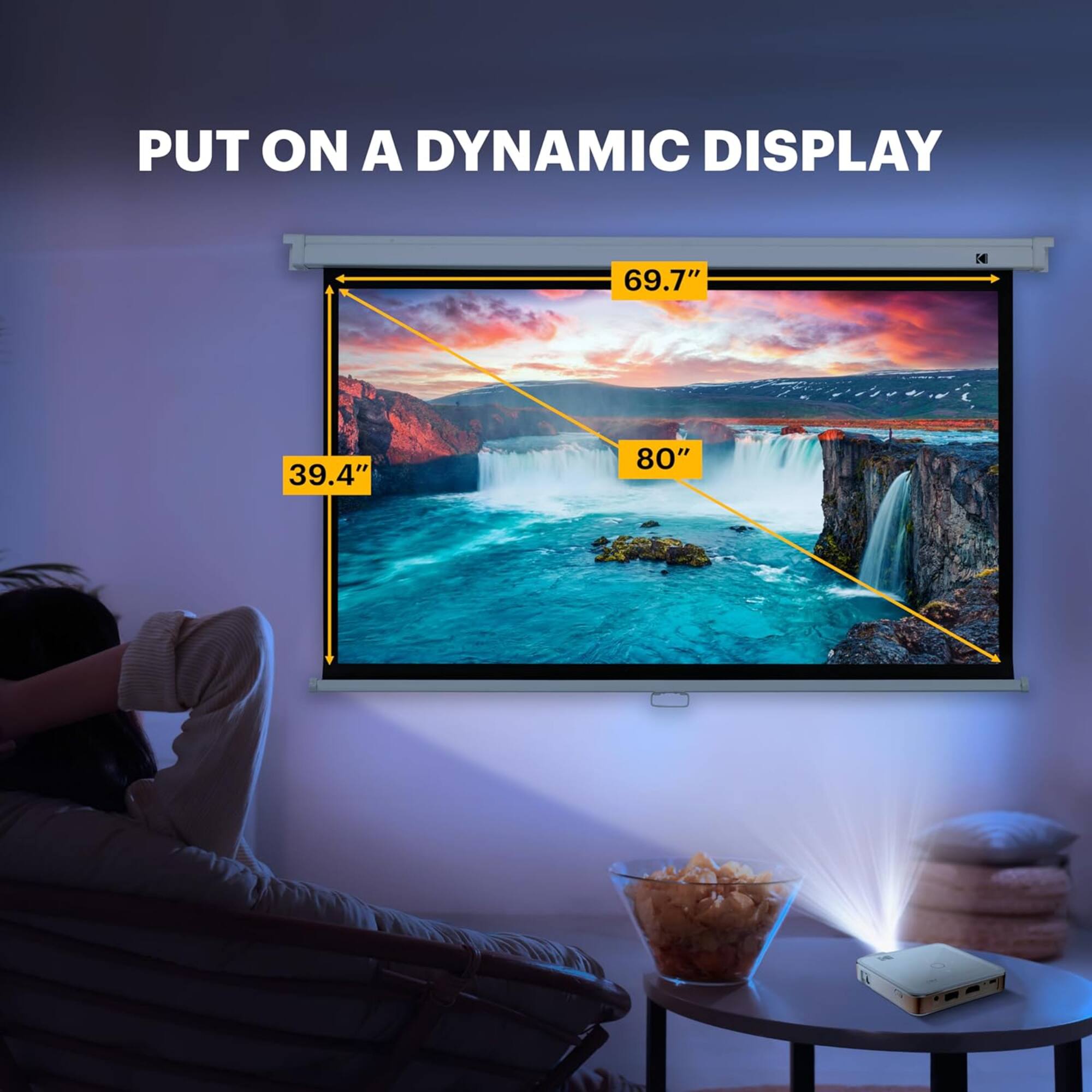 PUT ON A DYNAMIC DISPLAY 69.7" 39.4" 80"