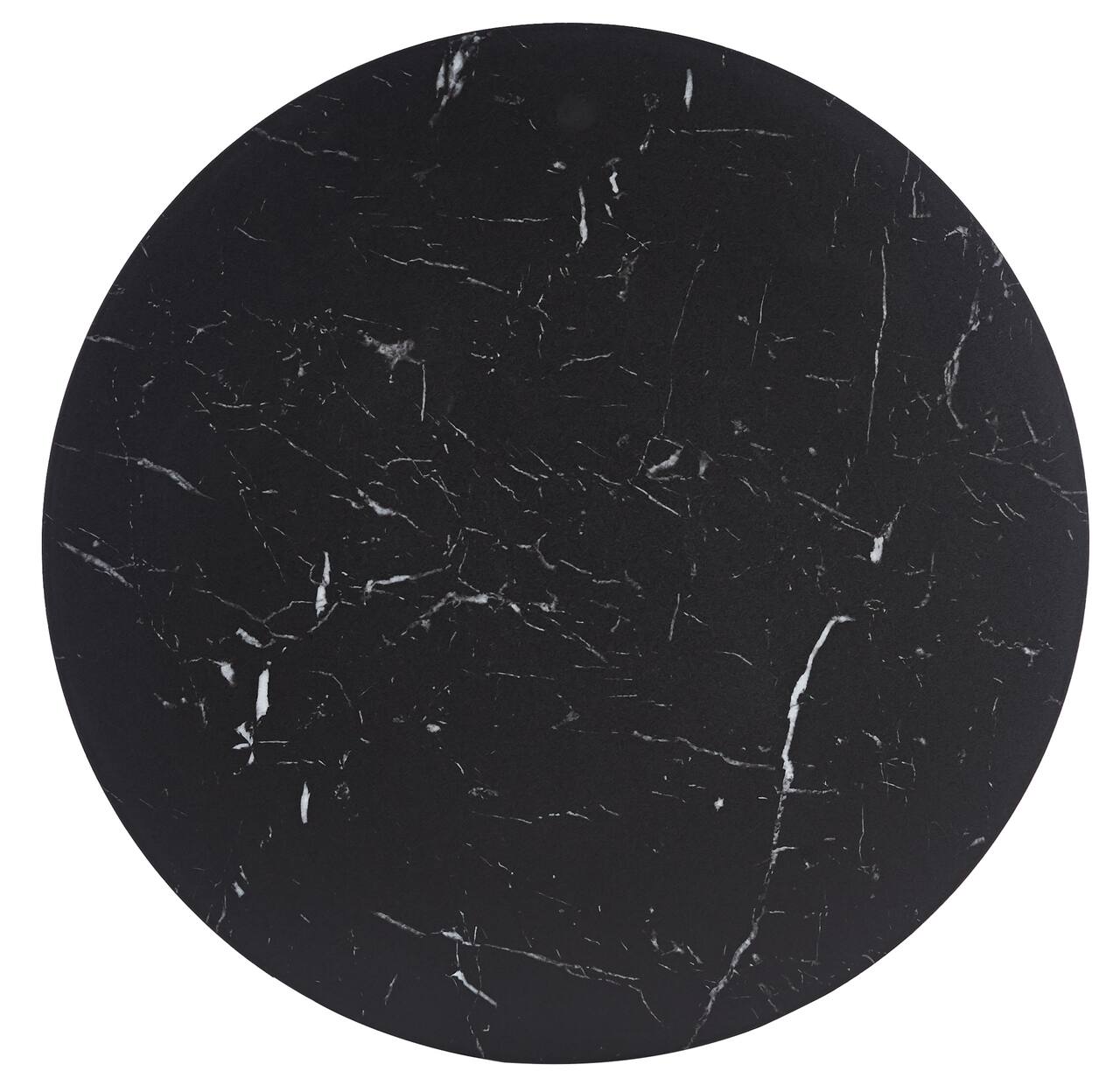 Alt View 1. LeisureMod - Bristol 31" Round Minimalist Dining Table, Sintered Stone or MDF Top - Space-Saving Pedestal Base Kitchen & Cafe Table - MDF - Marbled Black.