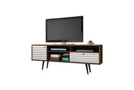 Manhattan Comfort - Liberty Mid-Century Modern 71" TV Stand - Rustic Brown and White