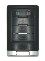 Front. Car Keys Express - Cadillac Keyless Entry Remote - 5 Buttons (Lock, Unlock, Remote Start, Trunk, and Panic) - Black.
