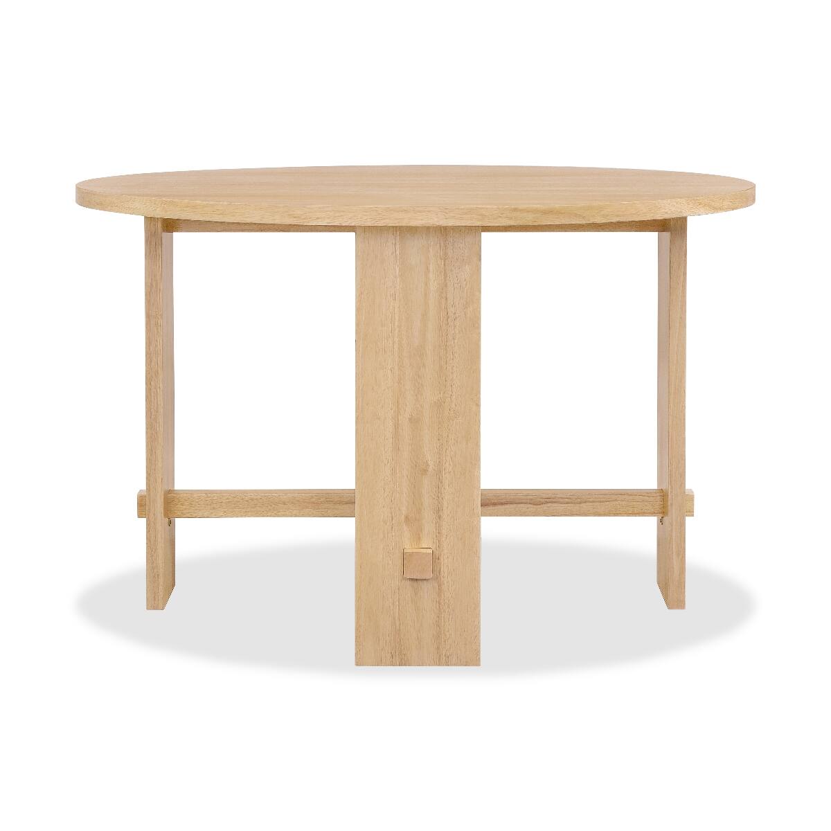 Loheer Wood Dining Table, Round MDF Top and Rubber Wood Base, 47.25 ...
