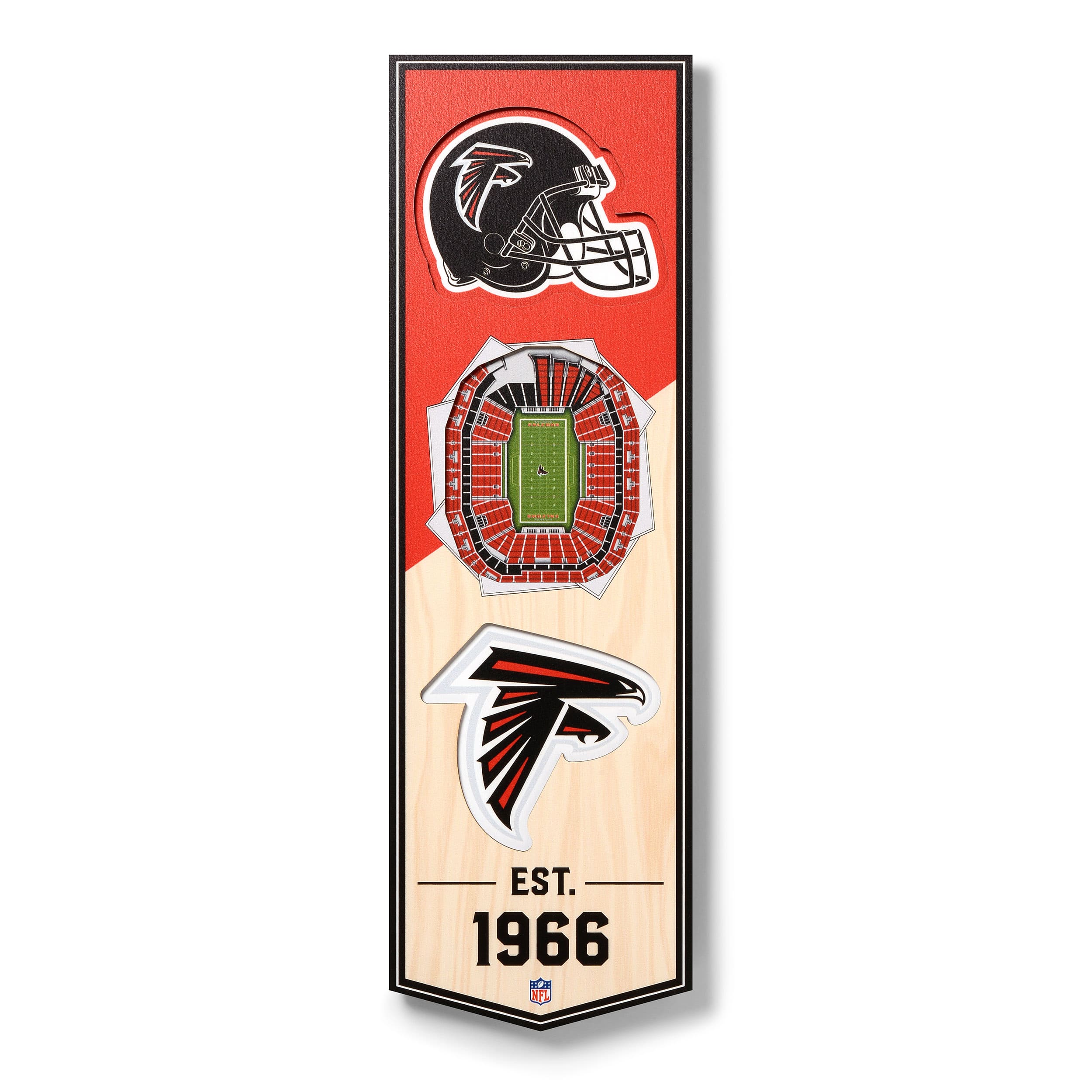 YouTheFan - Atlanta Falcons 6'' x 19'' 3D StadiumView Banner - Multicolor price history on PriceWatchPro