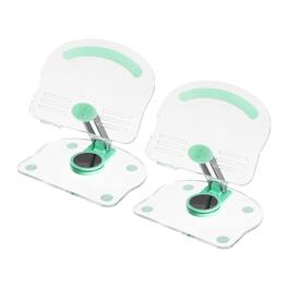 Unique Bargains - 2pcs Acrylic Tablet Stand, Adjustable Foldable Portable Clear with 360 Degree Rotating Base for Desk Home Office - Green