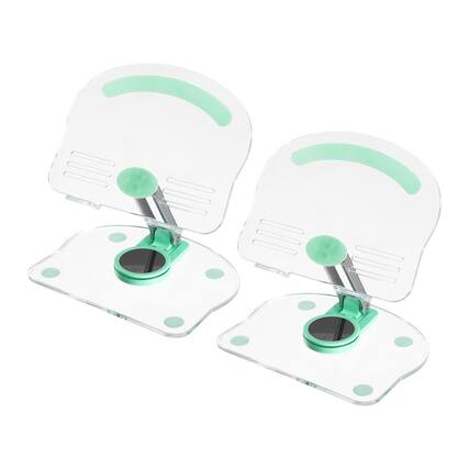 Front. Unique Bargains - 2pcs Acrylic Tablet Stand, Adjustable Foldable Portable Clear with 360 Degree Rotating Base for Desk Home Office - Green.