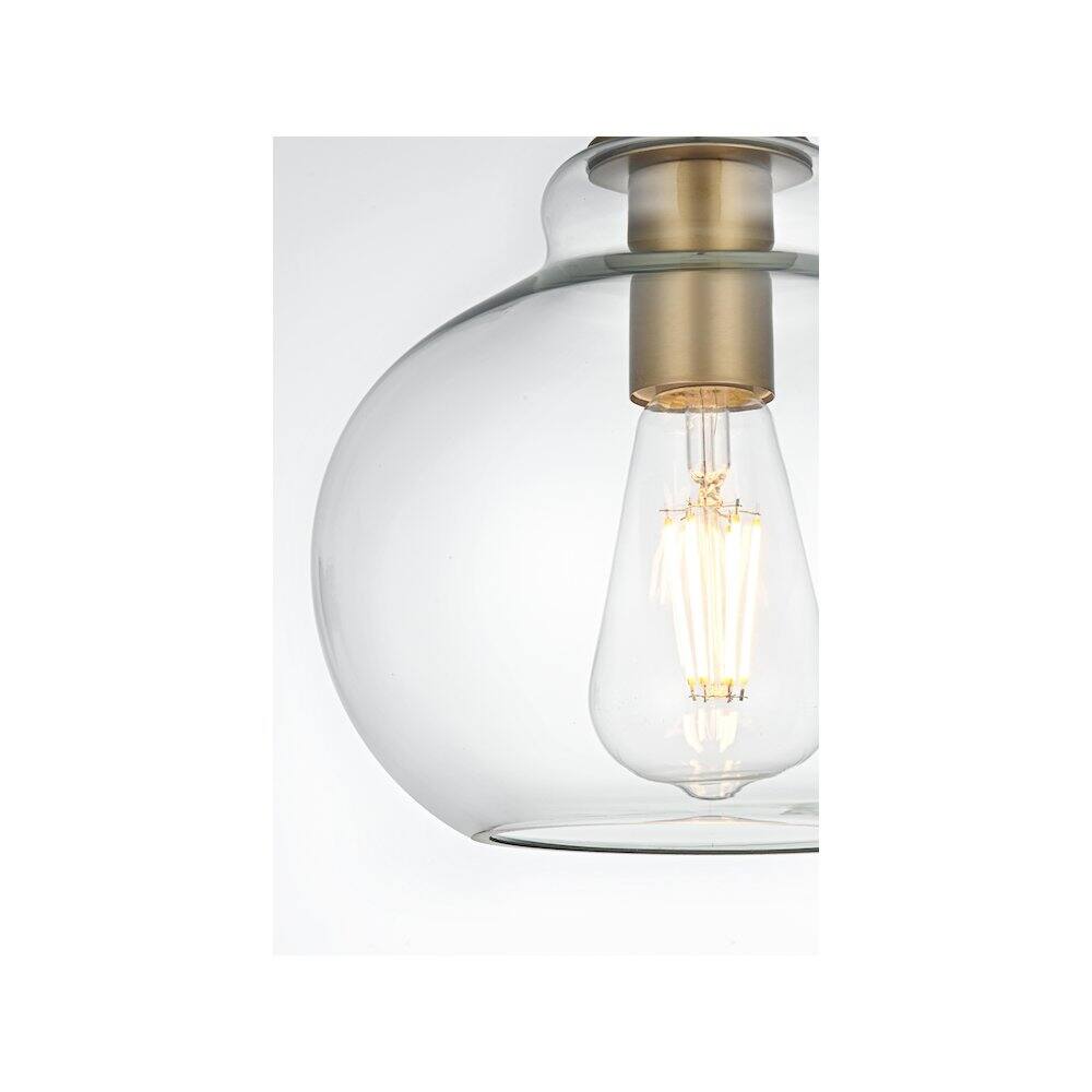 Alt View 4. Living District - Destry 8 Inch Pendant Clear Shade in Satin Gold - Satin Gold And Clear.