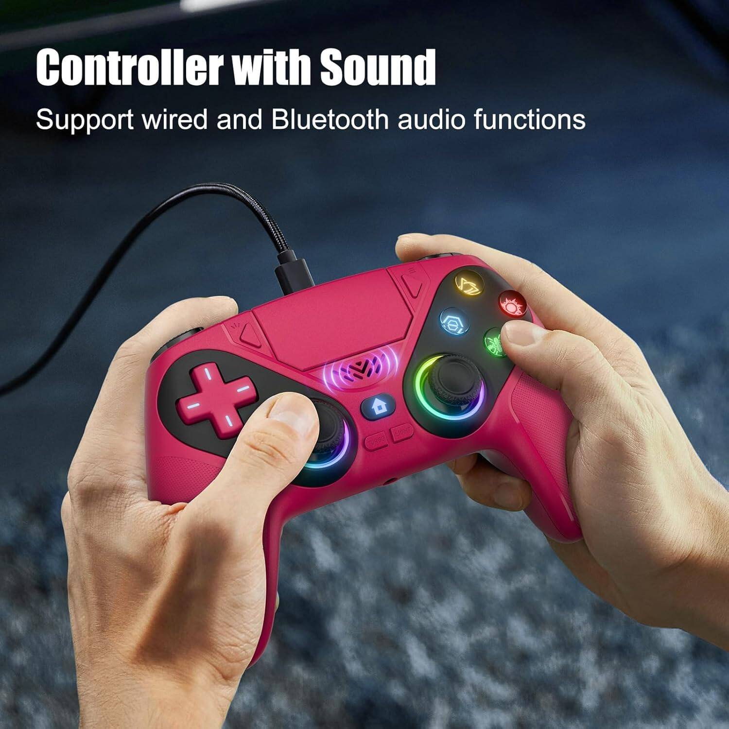 Controller with Sound  
Support wired and Bluetooth audio functions