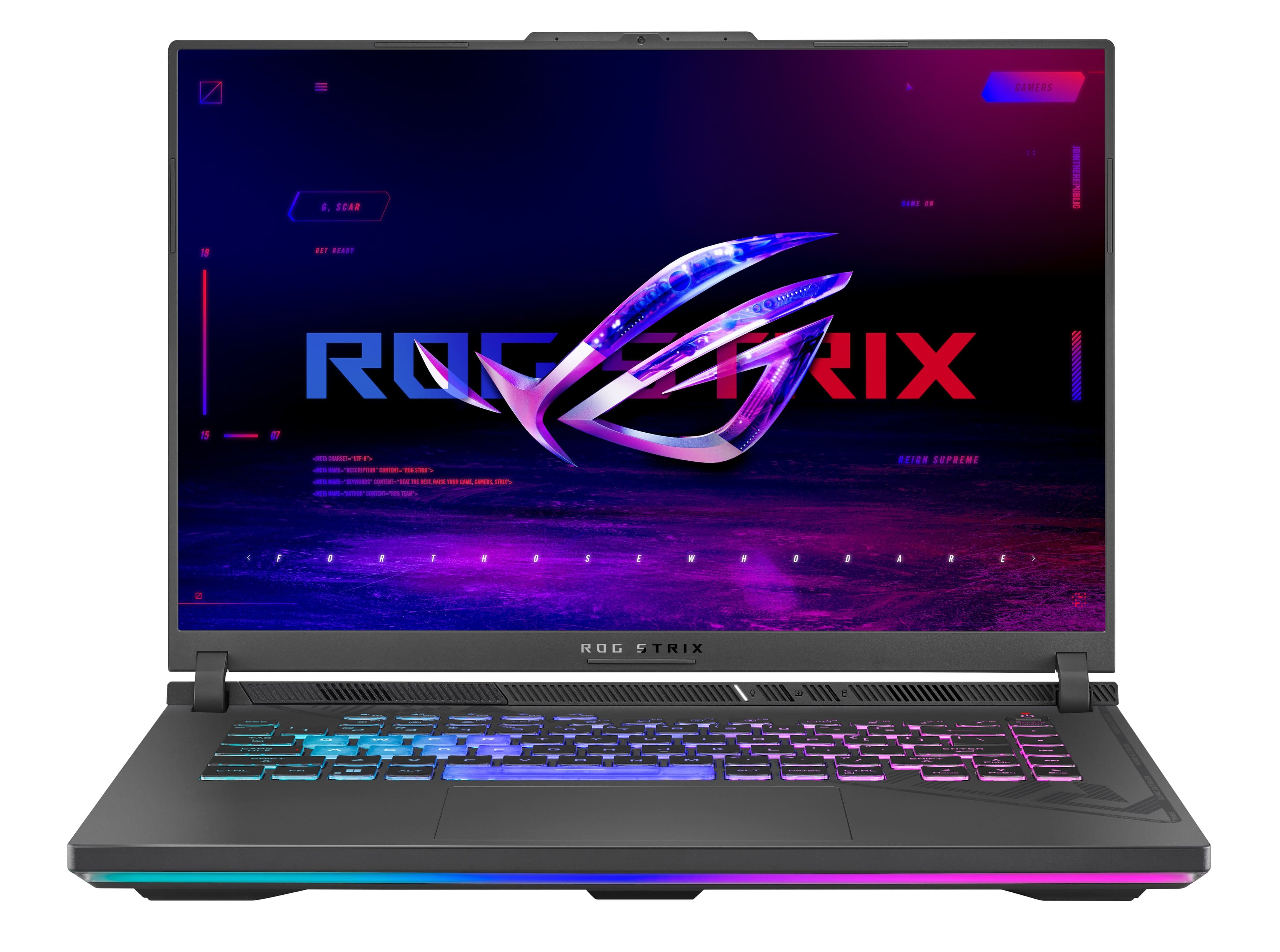 Front. ASUS - ROG Strix G16 16" 240Hz Gaming Laptop QHD - Intel 13th Gen Core i9 with 16GB RAM - NVIDIA GeForce RTX 4060 - 1TB SSD - Eclipse Gray.